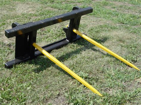 2 prong bale spear for skid steer|used skid steer hay spear.